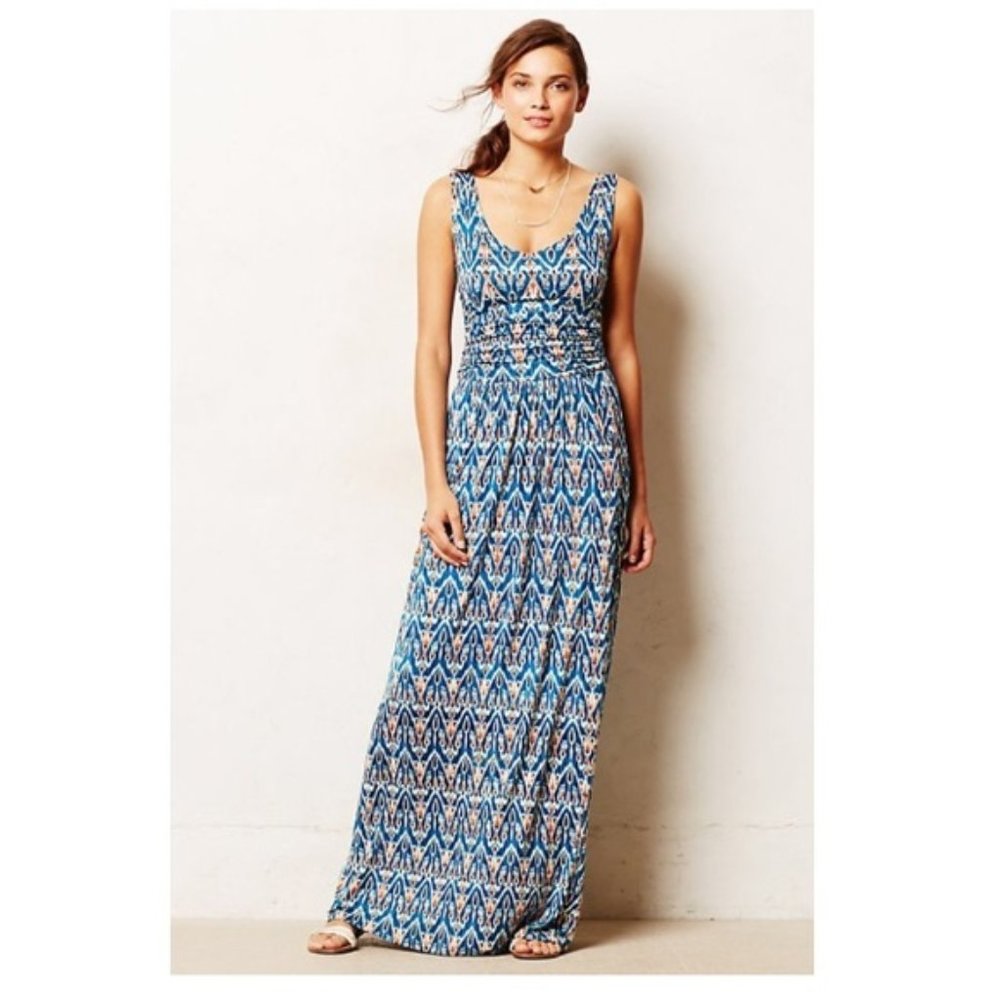 Anthropologie Vanessa Virginia Ikat Maxi Dress